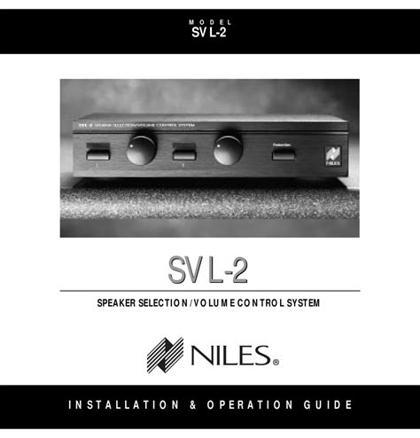 Read Online Niles Svl 2 User Guide 