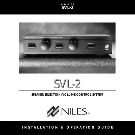 Read Online Niles Svl 2 User Guide 