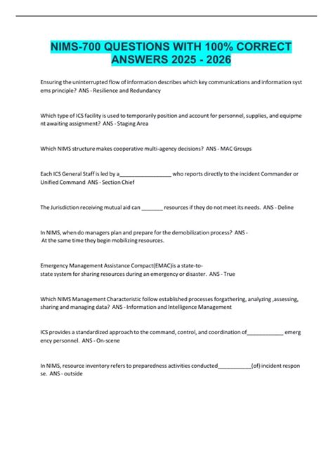 Nims Is 700a Answer Key 2013