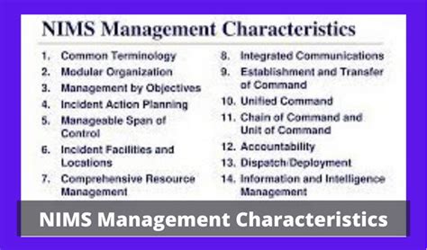 Nims Management Characteristics