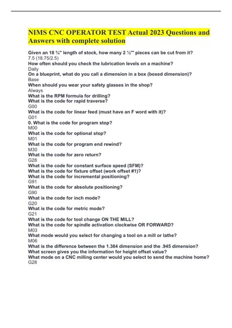 Read Online Nims Test Questions And Answers 