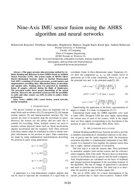 Nine Axis Sensor Fusion Using Direction Cosine Matrix