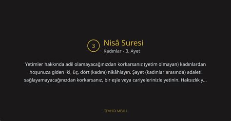 Nisa 3 Ayet
