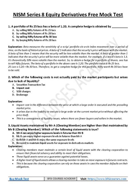 Nism 8 Mock Test