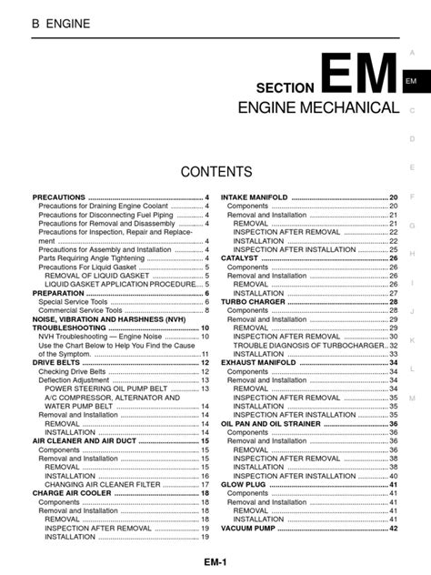 Nissan Yd25 Engine Torque Specifications