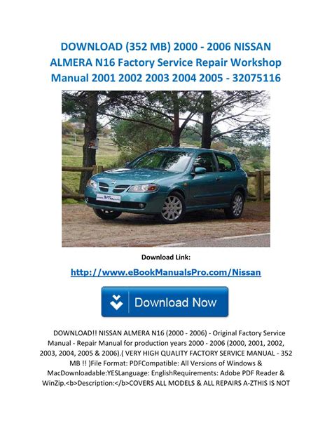 Read Online Nissan Almera N16 Service Repair Manual Temewlore 