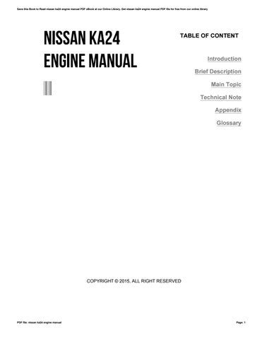 Download Nissan Ka24E Engine Service Manual Pmkmbehule 