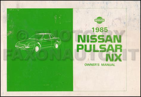 Read Online Nissan Pulsar Nx Owners Manual 