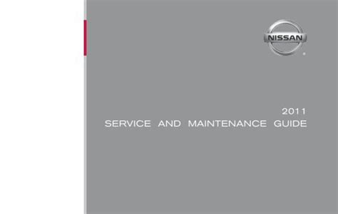 Full Download Nissan Service And Maintenance Guide 2011 File Type Pdf 