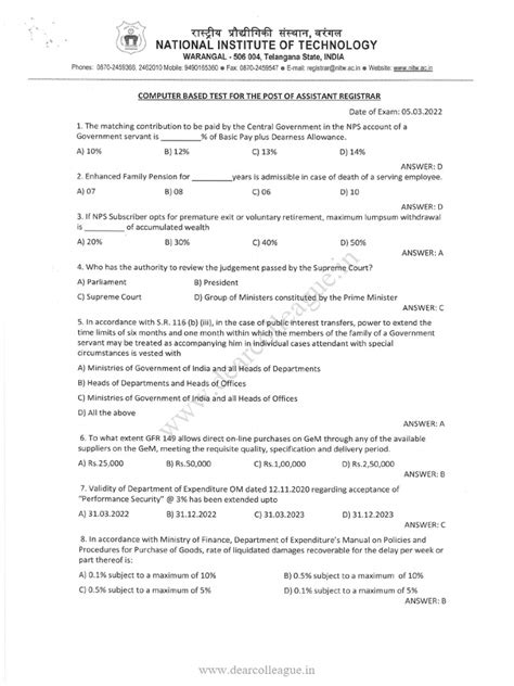 Nit Question Paper