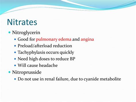 Nitrate Decrease Preload