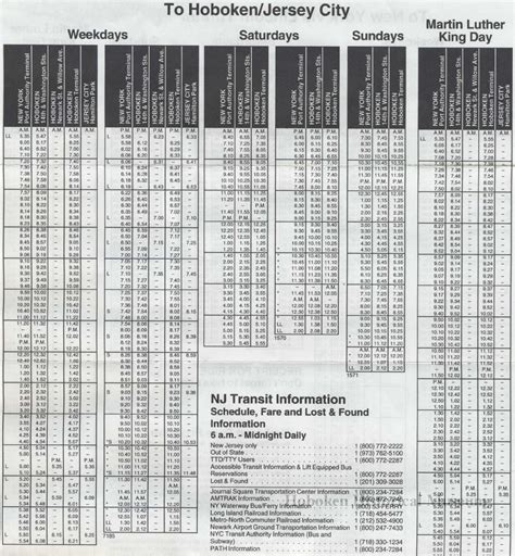 Njt Train Schedule Pdf