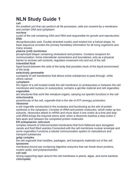 Nln Fundamentals Study Guide