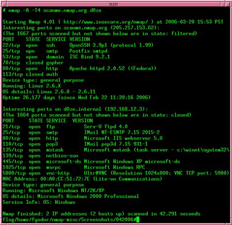 nmap command to list the Mac OS x machines in network