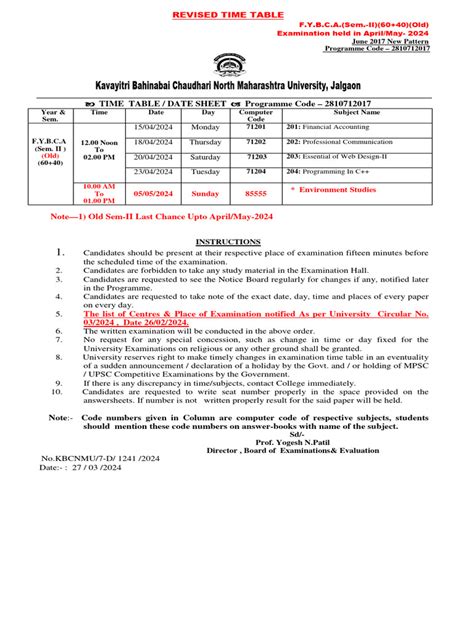 Nmu Engineering Exam Time Table