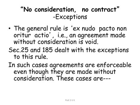 No Consideration No Contract