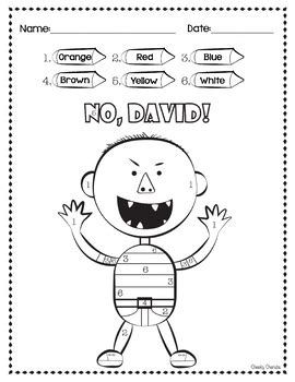 No David Worksheet   High School Main Idea Worksheet About The Book - No David Worksheet