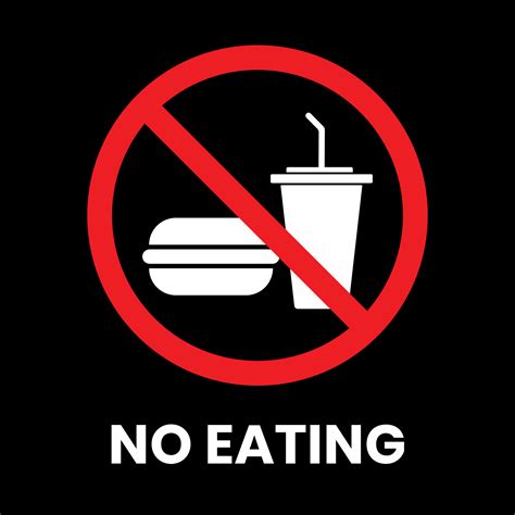 No Eating Sign Vector