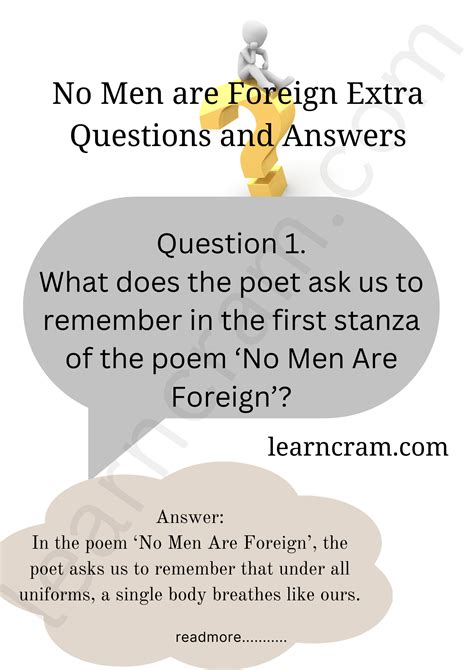 No Men Are Foreign Extra Questions