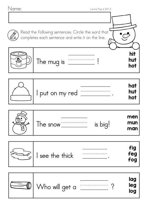 No Prep First Grade Winter Reading Worksheets Made Winter Worksheets For First Grade - Winter Worksheets For First Grade