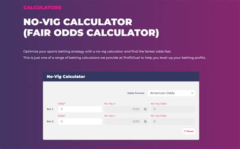No Vig Calculator Tools Gamedaymath No Vig Calculator - No Vig Calculator