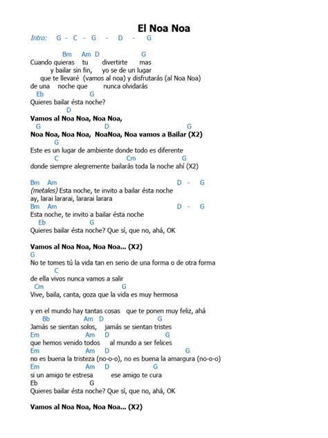Noa Noa Letra