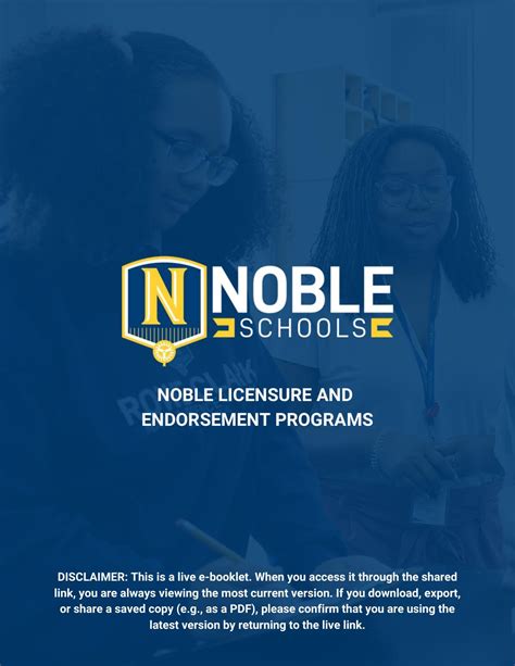 Noble Licensure Program