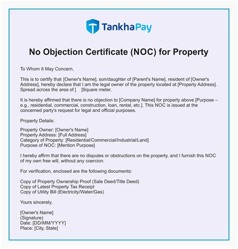 noc from flat owner for passport