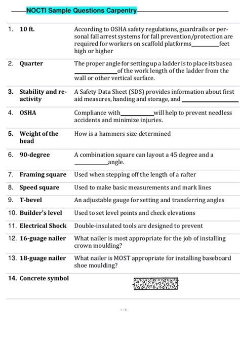 nocti practice test carpentry