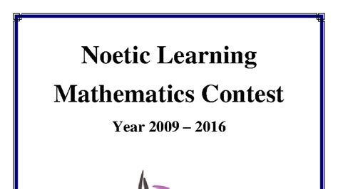Noetic Math Contest Practice Problems