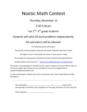 Noetic Math Practice Test