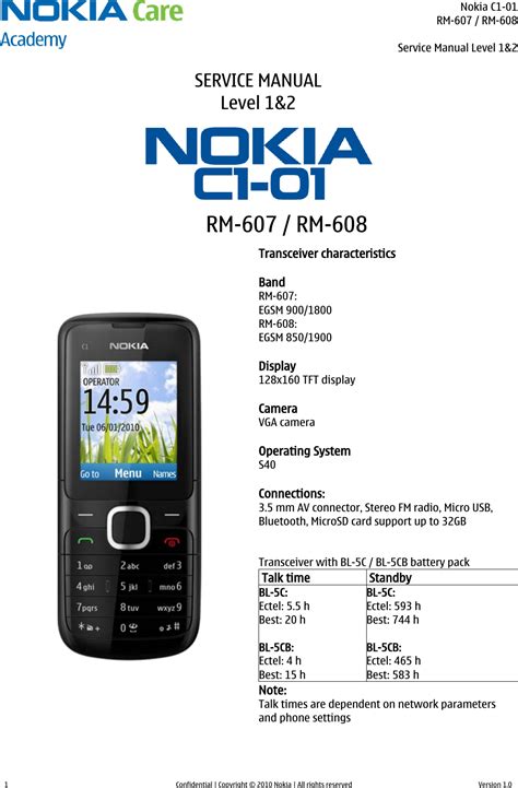 Read Online Nokia C1 01 User Guide 