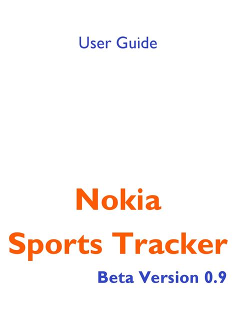 Download Nokia Sports Tracker Guide 