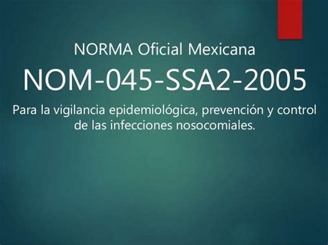 nom 045 ssa2 infecciones nosocomiales pdf