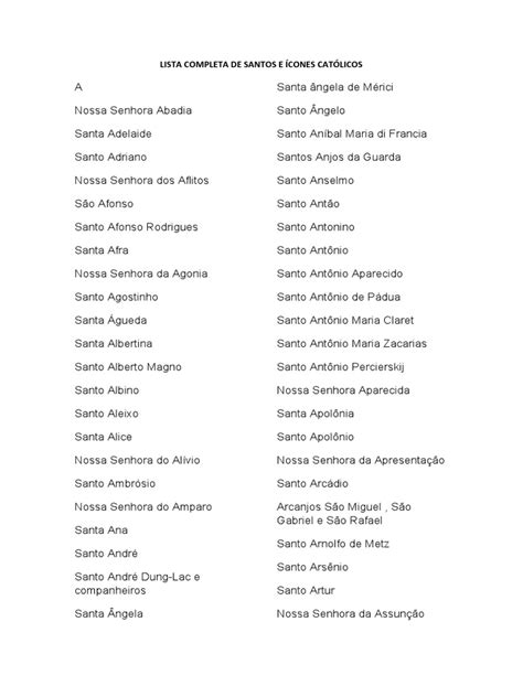 Nomes De Santos