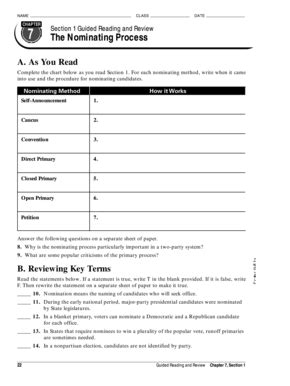 Read Nominating Process Answers Guided And Review 