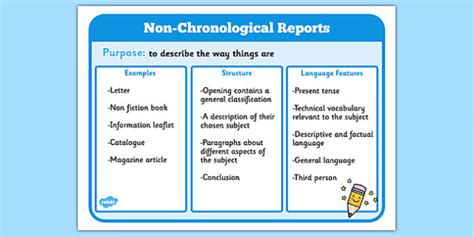 non chronological reports examples year 6