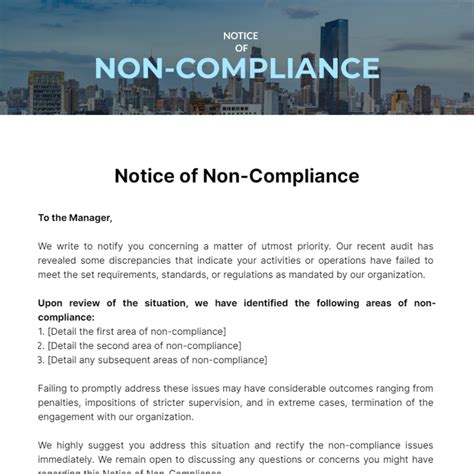 non compliance form template