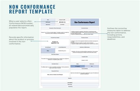 Non Conformance Report Template Excel