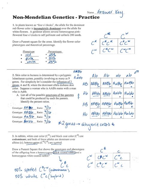 Non Mendelian Genetics Answer Key