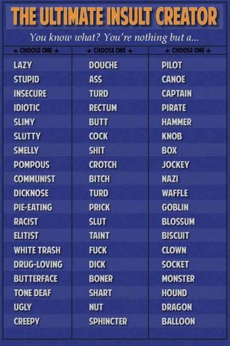non offensive insult names for short