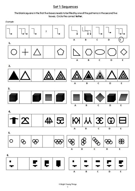 Non Verbal Reasoning Sample Paperstart Of Each Section A