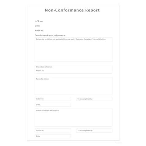 nonconformance report template cambridgemachine com