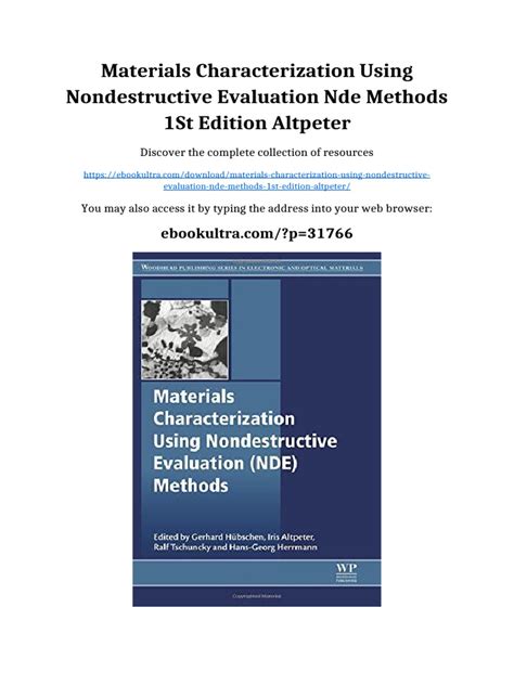 Nondestructive Characterization For Composite Materials Aerospace Engineering Civil Infrastructure And Homeland Security 2010