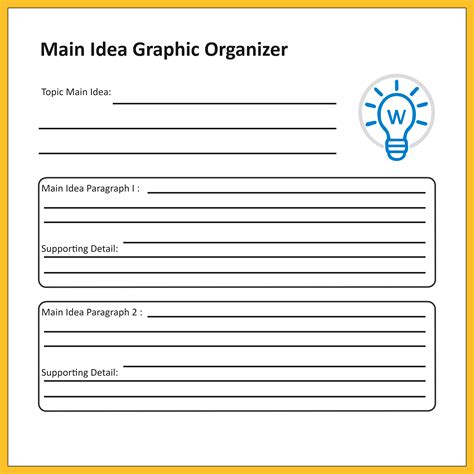 Nonfiction Graphic Organizer Template Main Idea And Details Main Idea And Detail Chart - Main Idea And Detail Chart