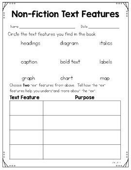Nonfiction Text Features Activities Graphic Organizers And Graphic Organizer For Nonfiction Text - Graphic Organizer For Nonfiction Text