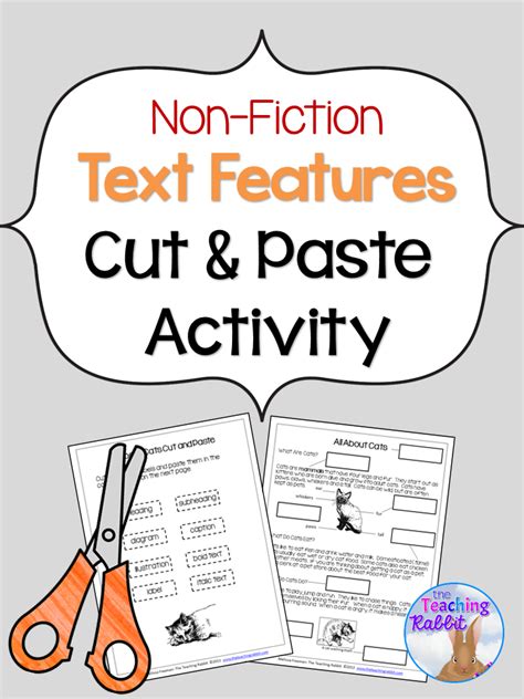 Nonfiction Text Features Cut And Paste Worksheets Text Features First Grade Worksheets - Text Features First Grade Worksheets