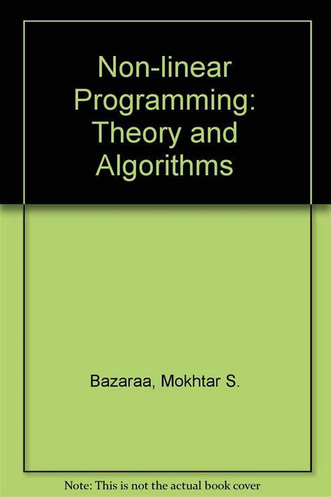 nonlinear programming theory and algorithms solution manual