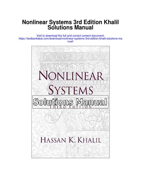 Read Nonlinear Systems By Khalil Solution Manual 