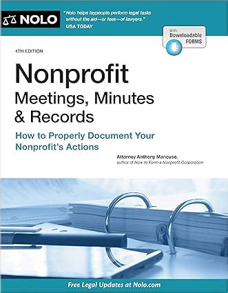 Read Online Nonprofit Meetings Minutes Records How To Properly Document Your Nonprofits Actions 
